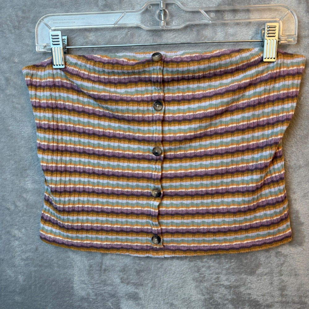 American Eagle Tube Top Women Large Multicolor Striped Boho Y2K Coachella Hippie